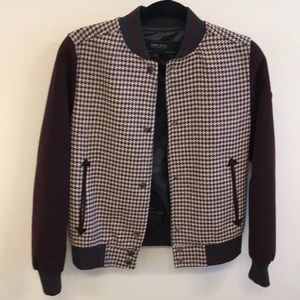 Zara Letterman Varsity Jacket XS NWOT